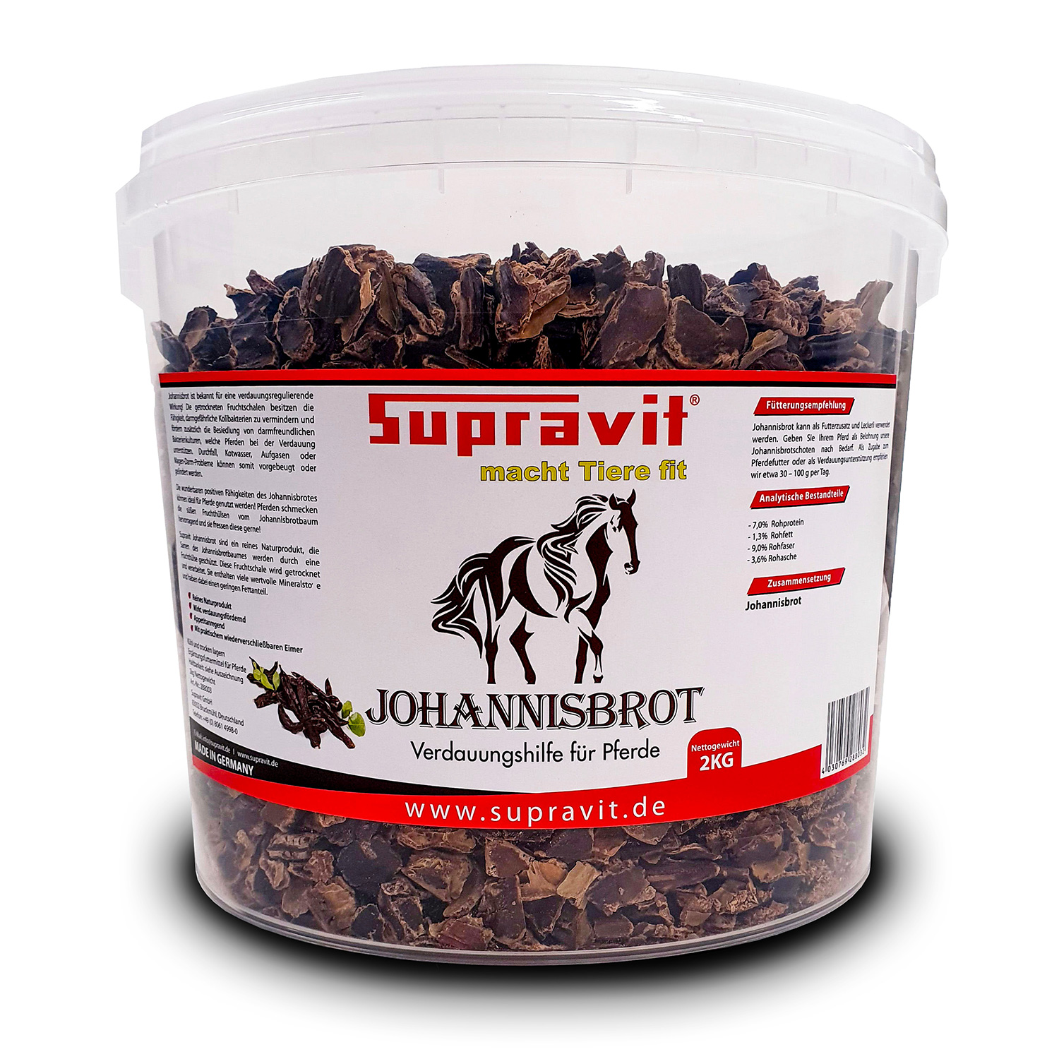 Supravit Johannisbrot 2 kg - Verdauungshilfe für Pferde